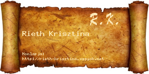 Rieth Krisztina névjegykártya